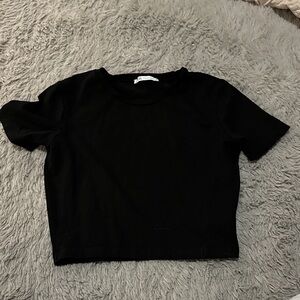Black Zara Cropped T-Shirt
